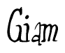 The image contains the word 'Giam' written in a cursive, stylized font.