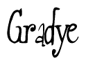 The image is of the word Gradye stylized in a cursive script.