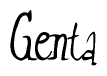 The image is of the word Genta stylized in a cursive script.