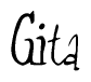 The image contains the word 'Gita' written in a cursive, stylized font.