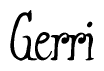 The image contains the word 'Gerri' written in a cursive, stylized font.