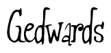 The image is of the word Gedwards stylized in a cursive script.