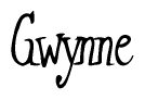The image is a stylized text or script that reads 'Gwynne' in a cursive or calligraphic font.
