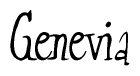 The image contains the word 'Genevia' written in a cursive, stylized font.
