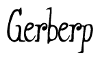 The image is of the word Gerberp stylized in a cursive script.