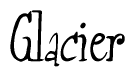 The image is of the word Glacier stylized in a cursive script.