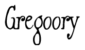  The image is of the word Gregoory stylized in a cursive script. 