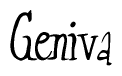 The image contains the word 'Geniva' written in a cursive, stylized font.