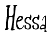 The image is a stylized text or script that reads 'Hessa' in a cursive or calligraphic font.