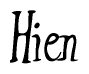 The image is of the word Hien stylized in a cursive script.