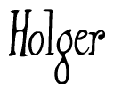   The image is of the word Holger stylized in a cursive script. 