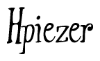 The image is of the word Hpiezer stylized in a cursive script.