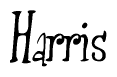 The image contains the word 'Harris' written in a cursive, stylized font.