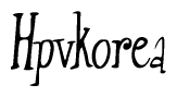 The image contains the word 'Hpvkorea' written in a cursive, stylized font.