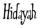 The image contains the word 'Hidayah' written in a cursive, stylized font.