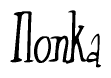 The image is of the word Ilonka stylized in a cursive script.