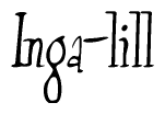 The image contains the word 'Inga-lill' written in a cursive, stylized font.
