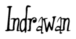 The image is of the word Indrawan stylized in a cursive script.