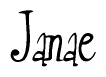 The image contains the word 'Janae' written in a cursive, stylized font.