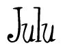The image is of the word Julu stylized in a cursive script.