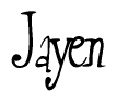 The image is of the word Jayen stylized in a cursive script.