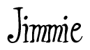 The image is a stylized text or script that reads 'Jimmie' in a cursive or calligraphic font.