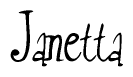 The image is a stylized text or script that reads 'Janetta' in a cursive or calligraphic font.