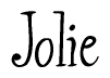 The image is a stylized text or script that reads 'Jolie' in a cursive or calligraphic font.