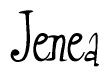 The image is a stylized text or script that reads 'Jenea' in a cursive or calligraphic font.