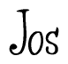 The image contains the word 'Jos' written in a cursive, stylized font.