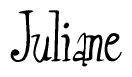 The image is of the word Juliane stylized in a cursive script.