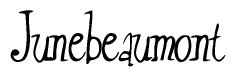 The image is of the word Junebeaumont stylized in a cursive script.