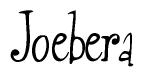 The image is of the word Joebera stylized in a cursive script.