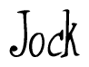 The image is a stylized text or script that reads 'Jock' in a cursive or calligraphic font.