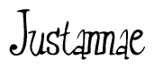 The image contains the word 'Justannae' written in a cursive, stylized font.