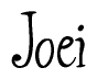 The image is a stylized text or script that reads 'Joei' in a cursive or calligraphic font.