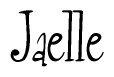 The image contains the word 'Jaelle' written in a cursive, stylized font.