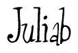 The image is a stylized text or script that reads 'Juliab' in a cursive or calligraphic font.