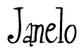 The image is of the word Janelo stylized in a cursive script.