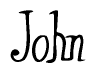 The image contains the word 'John' written in a cursive, stylized font.