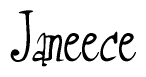 The image is a stylized text or script that reads 'Janeece' in a cursive or calligraphic font.