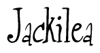 The image is of the word Jackilea stylized in a cursive script.