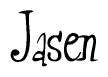 The image is of the word Jasen stylized in a cursive script.