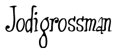 The image contains the word 'Jodigrossman' written in a cursive, stylized font.