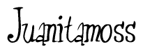 The image is a stylized text or script that reads 'Juanitamoss' in a cursive or calligraphic font.