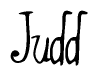 The image contains the word 'Judd' written in a cursive, stylized font.