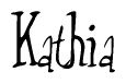 The image is of the word Kathia stylized in a cursive script.