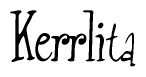 The image is of the word Kerrlita stylized in a cursive script.