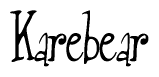 The image contains the word 'Karebear' written in a cursive, stylized font.