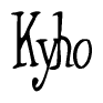 The image is of the word Kyho stylized in a cursive script.
